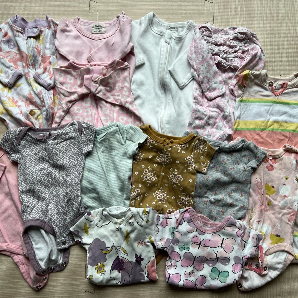Organic baby girl newborn clothing lot include plus 3 dresses